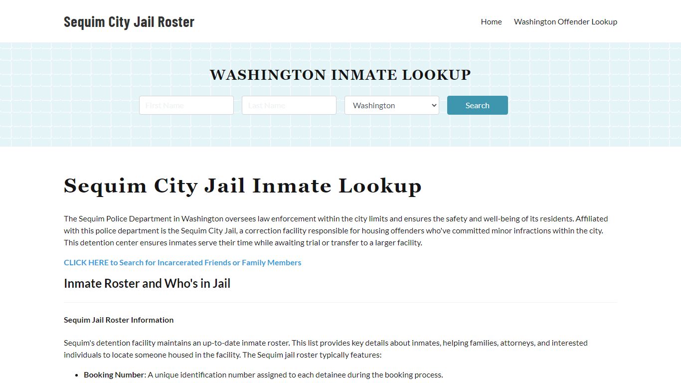 Sequim Police Department & City Jail, WA Inmate Roster, Arrests, Mugshots